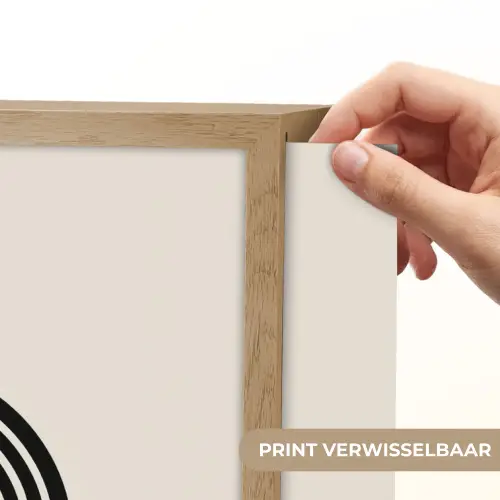 Minimalistisch - Zwarte boog - Gouden cirkel Light Box met batterij (Wandlamp) middel -USP_websiteprintNL