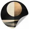 Maan - Cirkel - Goud Wandcirkel behangsticker klein -3d