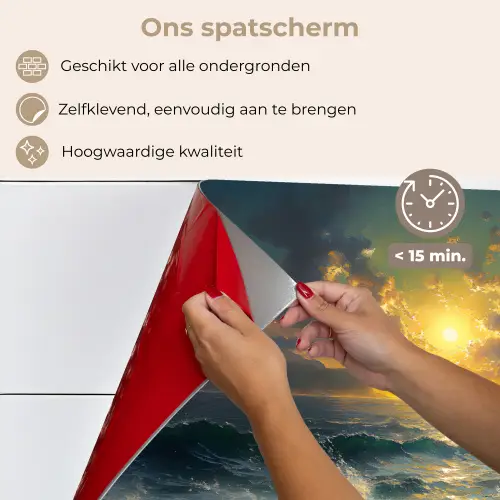 Zee - Zon - Golven - Rotsen keuken achterwand spatscherm klein -spatscherm_NL