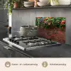 Bloemen - Muur - Groen - Oranje keuken achterwand spatscherm klein -usp_NL