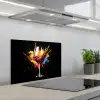 Wijn - Glas - Graffiti - Borrel - Rood - Verf keuken achterwand spatscherm klein -3d_schuin