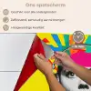 Vrouw - Koptelefoon - Geel keuken achterwand spatscherm klein -spatscherm_NL