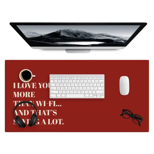 Rood - Quote - Liefde Muismat XXL klein -3d