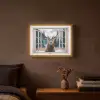 Hert - Dieren - Landschap - Winter - Sneeuw - Doorkijk - Natuur Light Box met batterij (Wandlamp) middel -sfeer4