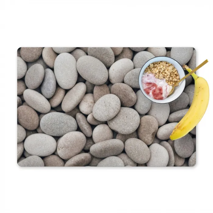 Kiezels - Stenen - Grijs Placemat vinyl groot -zzzproduct_Kitchenyeah-website