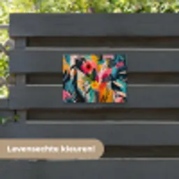 Schilderij - Abstract - Bloemen - Roze tuinposter los doek klein -sfeer3