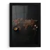 Wereldkaart - Espresso - Zwart fotolijst zwart zonder passe partout klein -3d