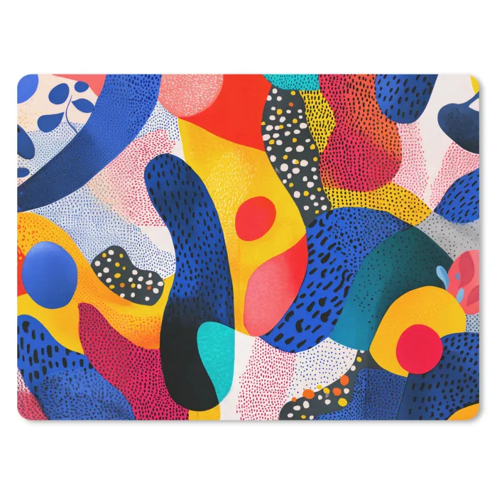 Vormen - Abstract - Stippels - Blauw muismat rubber klein -3d
