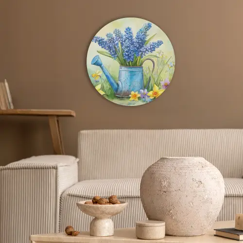 Gieter - Lavendel - Bloesems Akoestische PET Vilt - Rond klein -sfeer1