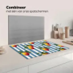 Strepen - Citroen - Blauw Inductie beschermer vinyl 3mm klein 276 -wsfeer7_website