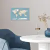 Wereldkaart - Oceaan - Realistisch - Blauw poster papier klein -sfeer3