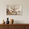 Bloesem - Beige - Abstract - Bloemen Canvas - Meerluiken 2 luik klein -sfeer3