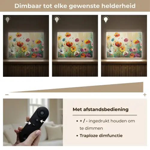 Kunst - Bloemen - Lente - Natuur Light Box met batterij (Wandlamp) middel -USP_dimbaarNL