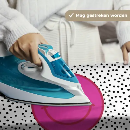 Smiley - Roze - Stippen Wandkleed katoen klein -sfeer9