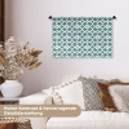 Patroon - Symmetrisch - Blauw Wandkleed katoen klein 269 -tsfeer1_DE