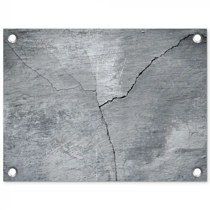 Beton - Grijs - Scheur tuinposter los doek klein -3d