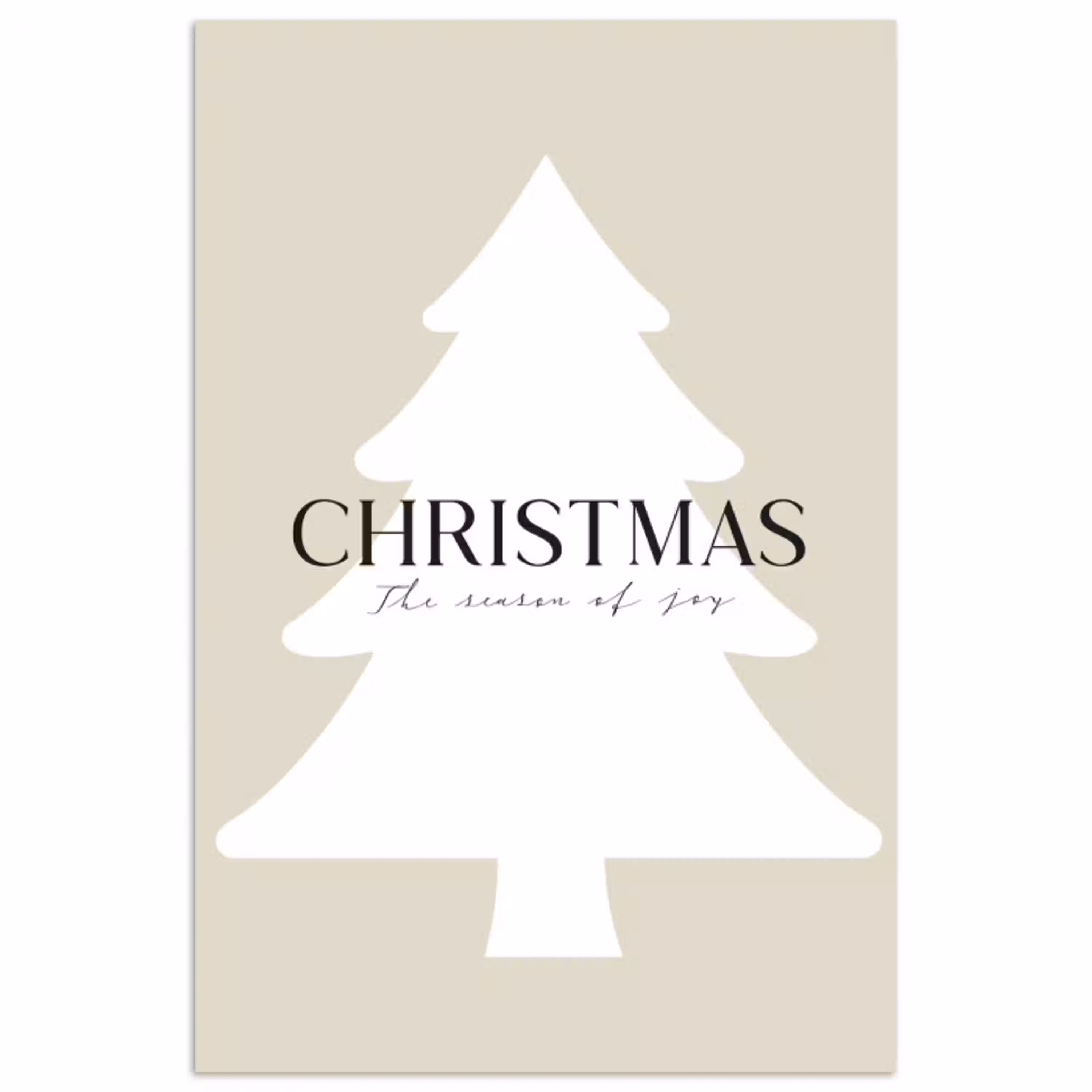 Kerstboom - Japandi - Christmas - Beige poster papier klein -3d