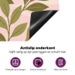 Grafisch - Bloemen - Roze Inductie beschermer vinyl 3mm klein -zzzzzzz-cc-onderkant