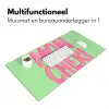 Mon cheri - Groen - Roze Muismat XXL klein -sfeer4