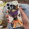 Vrouw - Zonnebril - Vlinder - Bloemen Hoesje iPhone 16 Pro Max met koord klein -sfeer3