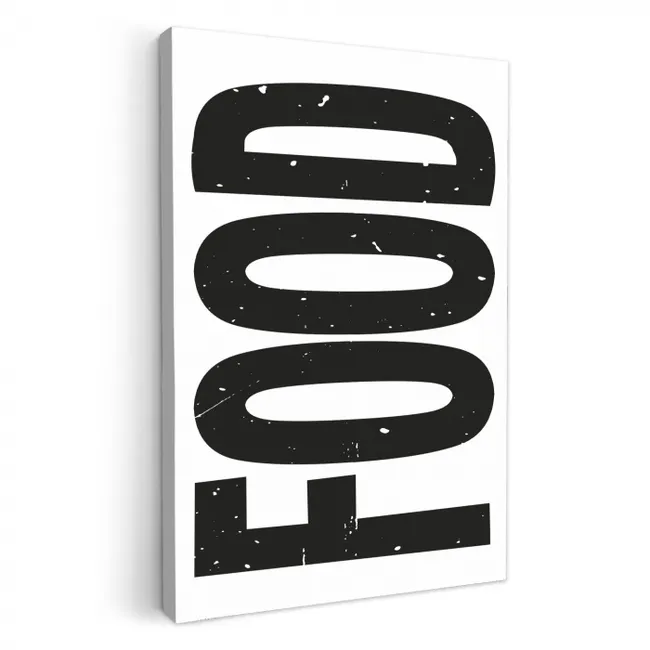 Food - Zwart - Wit - Decoratie KitchenYeah - Keuken - Canvas klein -3d