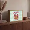 Koffie - Klok - Groen Light Box met batterij (Wandlamp) middel -sfeer2