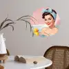 Badkamer - Eend - Blauw Wandcirkel behangsticker klein -sfeer3
