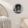 Vrouw - Pasta - Zwart - Wit Wandcirkel plexiglas klein -sfeer5