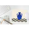 Vaas - Blauw - Geblokt - Modern muismat rubber klein -witbureau