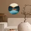 Bossen - Meer - Kano - Oranje Wandcirkel behangsticker klein -sfeer1