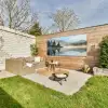 Meer - Mist - Bergen - Landschap Tuinposter op houten frame 2 cm dik xxl -sfeer2