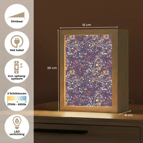 Spat - Abstract - Stippen Light Box met kabel (Tafellamp) klein 925 -USP_NL