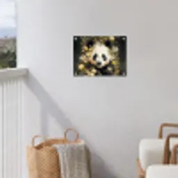 Panda - Pandabeer - Wilde dieren - Natuur - Bloemen tuinposter los doek klein -sfeer8