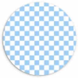 Schaakbord - Klassiek - Blauw Wandcirkel kunststof plaat 5mm dik klein 188 -3d