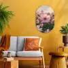 Bloemen - Paars - Wazig Wandcirkel Ovaal Forex klein -sfeer4