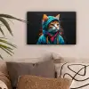 Graffiti - Kat - Zwart - Jas canvas 2cm klein -sfeer1