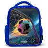 Neon - Net - Voetbal - Kleurrijk Kinderrugzak - Blauw middel -3d