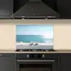 Zee - Koffiekopjes - Zomers keuken achterwand spatscherm klein -sfeer1