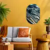 Marmer - Goud - Blauw - Glitter - Marmerlook - Abstract Wandcirkel Ovaal Forex klein -sfeer4