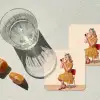 Illustratie - Mascara - Vrouw - Geel onderzetter kurk middel -sfeer4