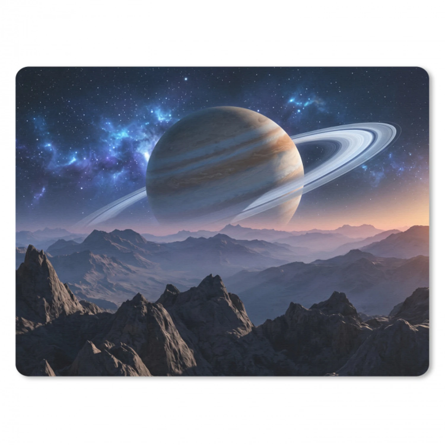 Fantasy - Kosmos - Landschap muismat rubber klein -3d