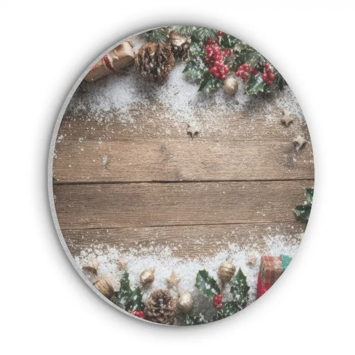 Kerstdecoratie - Geschenken - Hout - Veelkleurig Akoestische PET Vilt - Rond klein -3d