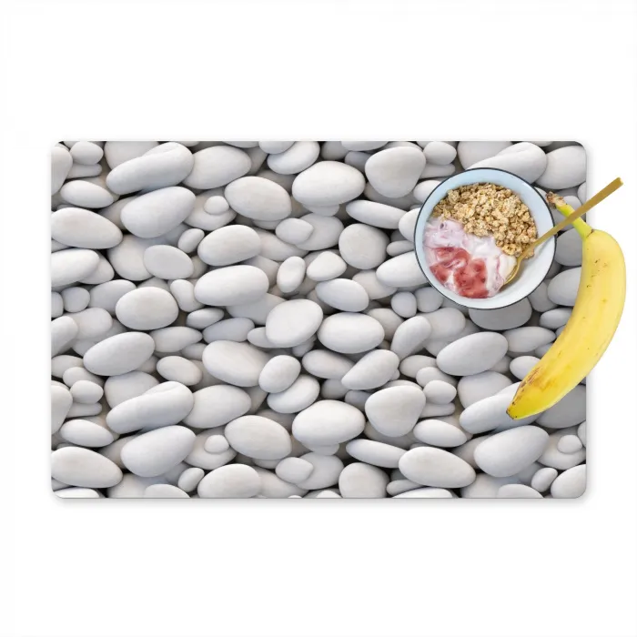 Wit - Kiezels - Egaal Placemat vinyl groot 368 -zzzproduct_Kitchenyeah-website