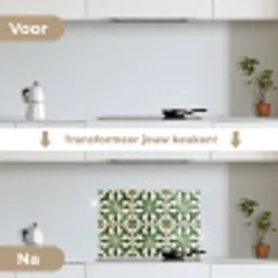 Interieur - Keramiek - Decoratie - Spaans keuken achterwand spatscherm klein -voor_na_NL