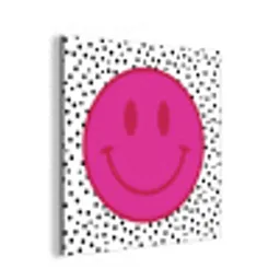 Smiley - Roze - Stippen aluminium wit klein -3d
