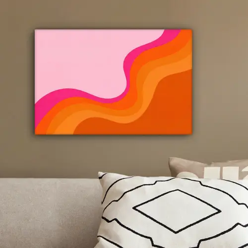 Retro - Waves - Kleurrijk canvas 2cm klein -sfeer3