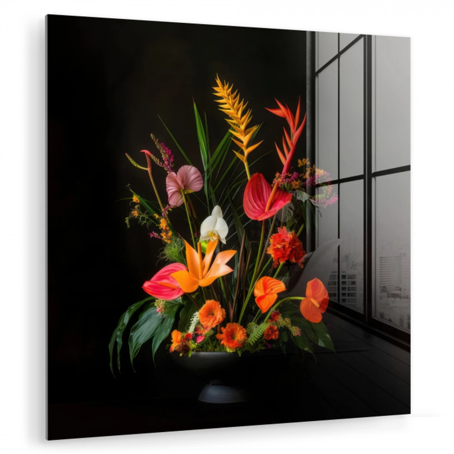 Schaal - Boeket - Bloemen plexiglas 5mm klein -zzzproduct_nieuw