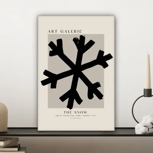 Sneeuwvlok - Kerstmis - Zwart - Feestdagen canvas 2cm klein -sfeer6
