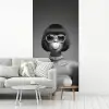 Vrouw - Zwart Wit - Ketting - Zonnebril fotobehang vinyl groot -woonkamer