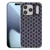 Modern - Patroon - Donkerblauw - Roze Telefoonhoesje iPhone 17 Pro klein 878 -3d